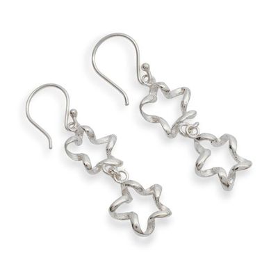 Alternate image for Fantasy-Inspired Star-Themed Sterling Silver Dangle Earrings Forever Constellation