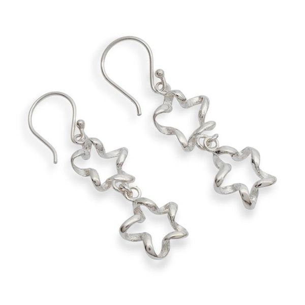 Alternate image for Fantasy-Inspired Star-Themed Sterling Silver Dangle Earrings Forever Constellation