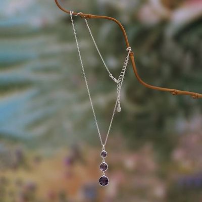 Primary image for Birthstone 11-Carat Faceted Round Amethyst Pendant Necklace Triad of Wisdom