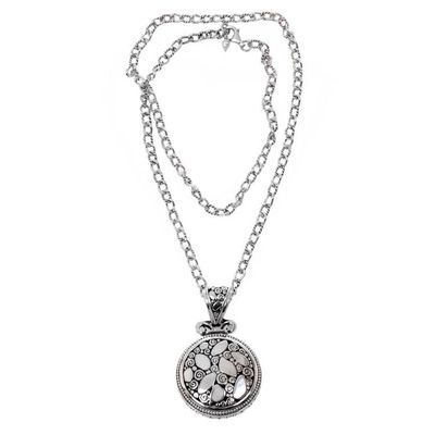 Alternate image for Sterling Silver Necklace with Round Pendant from Bali River Stones