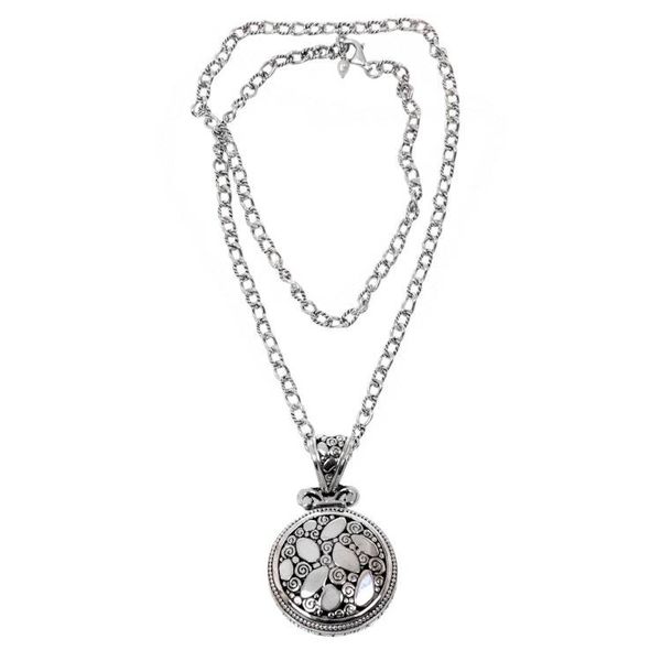 Alternate image for Sterling Silver Necklace with Round Pendant from Bali River Stones