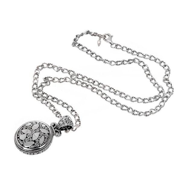 Alternate image for Sterling Silver Necklace with Round Pendant from Bali River Stones