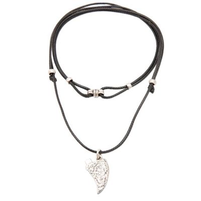 Alternate image for Adjustable Fin-Shaped Sterling Silver Pendant Necklace Warriors Fin
