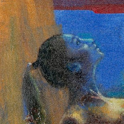 Alternate image for Artistic Nude Acrylic and Oil Painting in Red and Yellow Clara