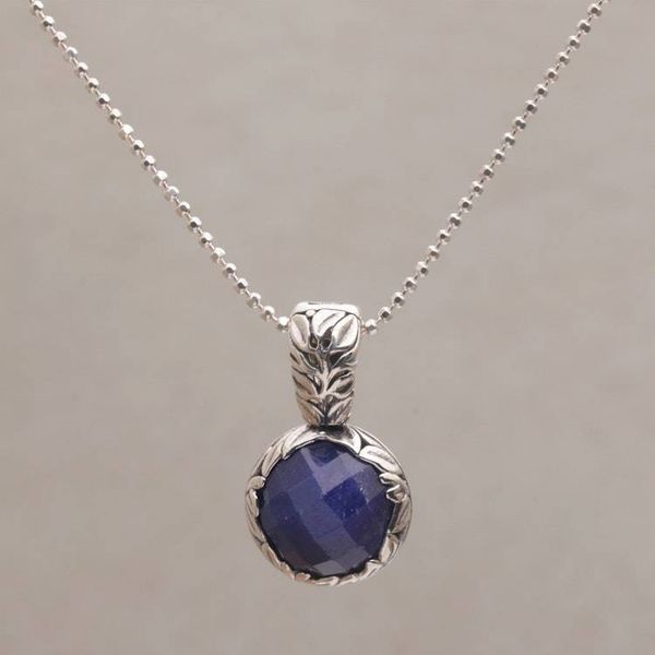 Alternate image for Balinese Sapphire and Sterling Silver Pendant Necklace Palatial Promise