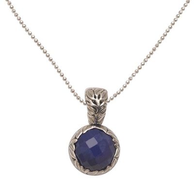 Alternate image for Balinese Sapphire and Sterling Silver Pendant Necklace Palatial Promise