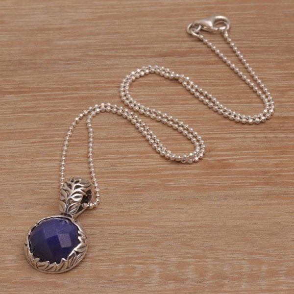 Alternate image for Balinese Sapphire and Sterling Silver Pendant Necklace Palatial Promise
