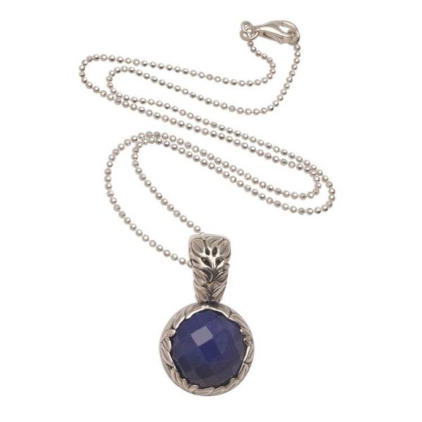 Alternate image for Balinese Sapphire and Sterling Silver Pendant Necklace Palatial Promise