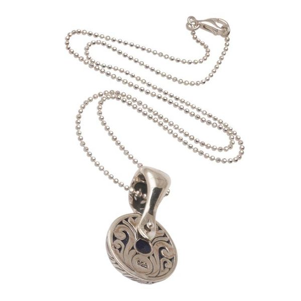 Alternate image for Balinese Sapphire and Sterling Silver Pendant Necklace Palatial Promise