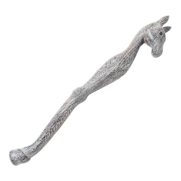 Alternate image for Hand Carved Black and White Suar Wood Horse Back Scratcher Horsing Around