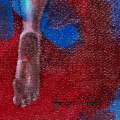 Alternate image for Artistic Nude Acrylic and Oil Painting in Red and Blue Rhonda