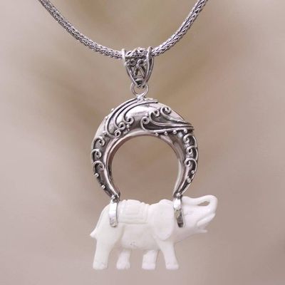 Primary image for Sterling Silver Elephant Pendant Necklace from Java Clever Elephant