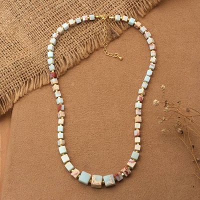 Primary image for Jasper Beaded Pendant Necklace with 18k Gold-Plated Extender Magical Geometry