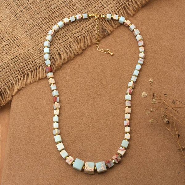 Alternate image for Jasper Beaded Pendant Necklace with 18k Gold-Plated Extender Magical Geometry