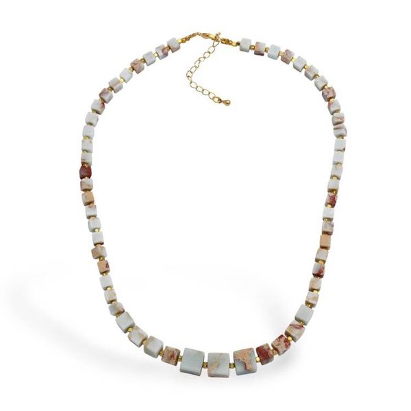 Alternate image for Jasper Beaded Pendant Necklace with 18k Gold-Plated Extender Magical Geometry
