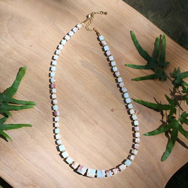 Alternate image for Jasper Beaded Pendant Necklace with 18k Gold-Plated Extender Magical Geometry