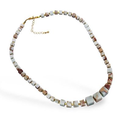 Alternate image for Jasper Beaded Pendant Necklace with 18k Gold-Plated Extender Magical Geometry
