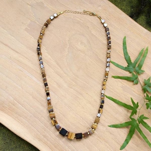 Alternate image for 18k Gold-Accented Tigers Eye Beaded Pendant Necklace Classic Chocolate