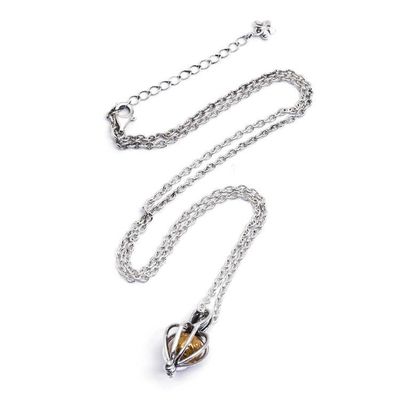 Alternate image for Gold-Accented Silver Pendant Necklace with Floral Bud Motif Beautiful Bud