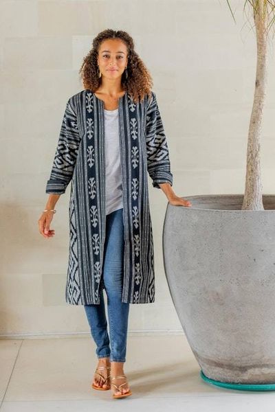 Primary image for Long Hand Woven Ikat Cotton Duster Jacket Kartini
