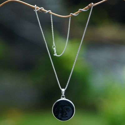 Primary image for Moon-Themed Sterling Silver Pendant Necklace from Bali Calm Moon