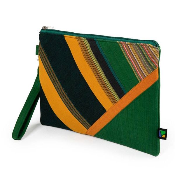 Alternate image for Striped Javanese Handwoven Lurik Cotton Wristlet and Clutch Striped Fantasy