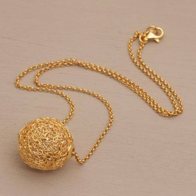 Alternate image for 18k Gold Plated Sterling Silver Pendant Necklace Round Nest