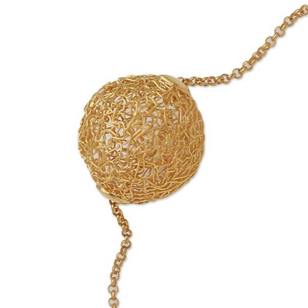 Alternate image for 18k Gold Plated Sterling Silver Pendant Necklace Round Nest