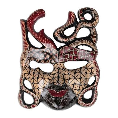 Primary image for Hand-Drawn Batik-Patterned Pule Wood Mask Crafted in Java Classic Woman