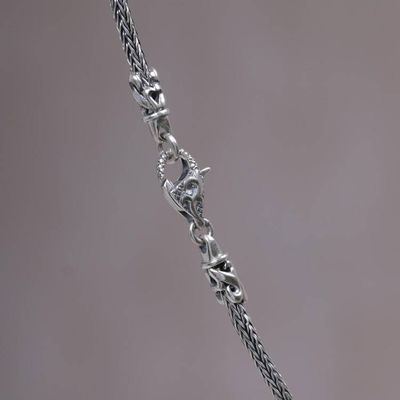 Alternate image for Artisan Crafted Javanese Sterling Silver Mens Necklace Blade of Gaja Mada