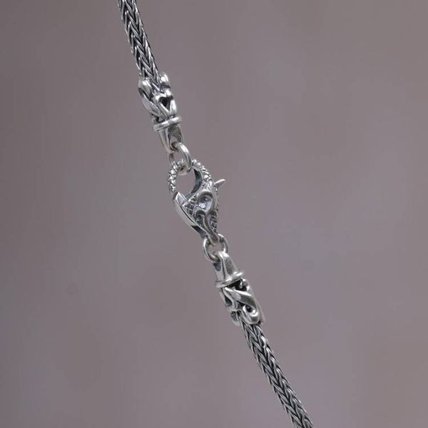 Alternate image for Artisan Crafted Javanese Sterling Silver Mens Necklace Blade of Gaja Mada