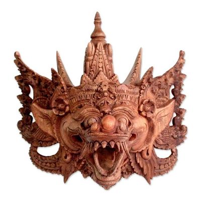 Alternate image for Balinese Handmade Cultural Protective Dragon Wood Mask Naga Basukih