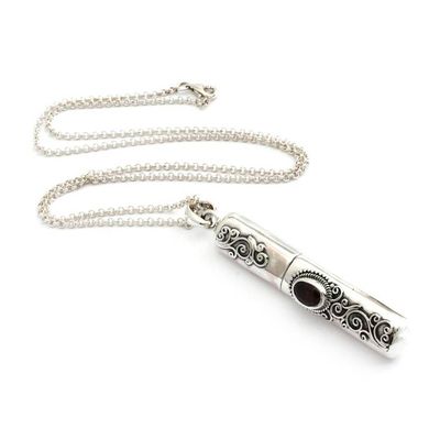 Alternate image for Balinese-Inspired Natural One-Carat Garnet Locket Necklace Passionate Spell