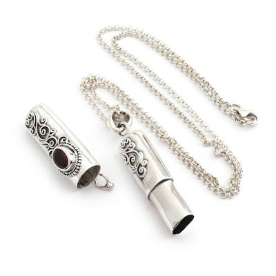 Alternate image for Balinese-Inspired Natural One-Carat Garnet Locket Necklace Passionate Spell