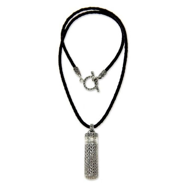 Alternate image for Mens Sterling Silver Locket Necklace Heart of Courage