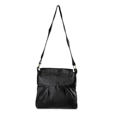 Alternate image for Handcrafted Leather Sling Handbag in Onyx from Java Onyx Attraction