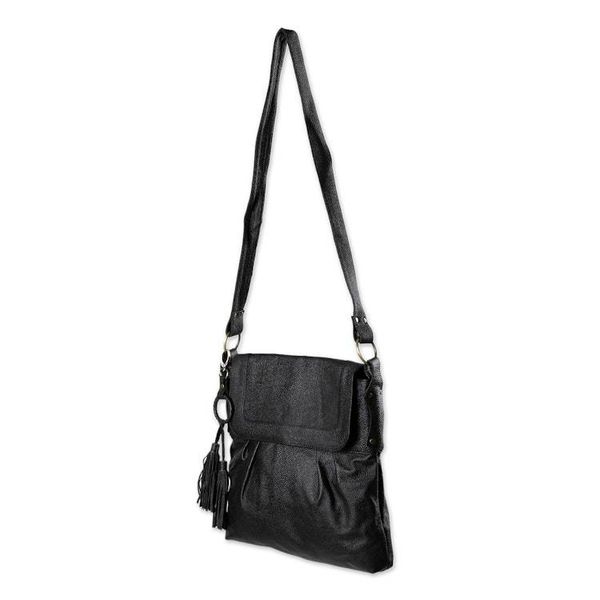 Alternate image for Handcrafted Leather Sling Handbag in Onyx from Java Onyx Attraction