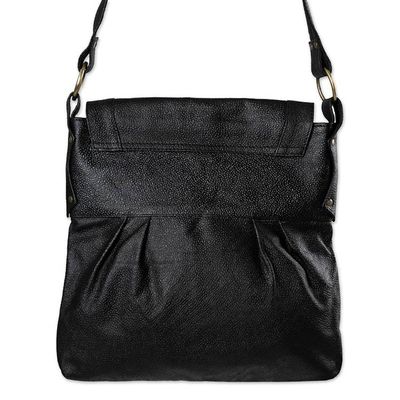 Alternate image for Handcrafted Leather Sling Handbag in Onyx from Java Onyx Attraction