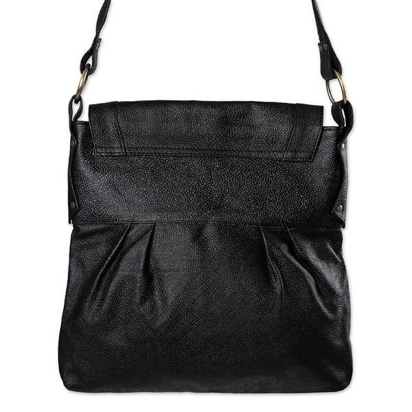 Alternate image for Handcrafted Leather Sling Handbag in Onyx from Java Onyx Attraction