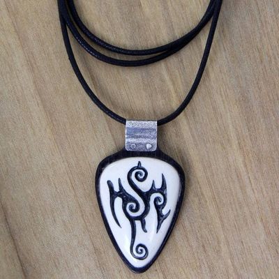Primary image for Tattoo Design Wood and Cow Bone Pendant Necklace from Bali Marquesa Tattoo