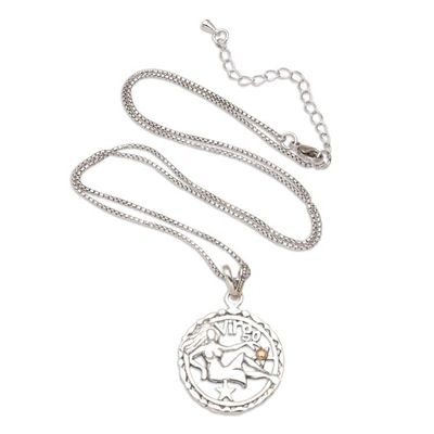Alternate image for 18k Gold-Accented Virgo Pendant Necklace from Bali Sparkling Virgo