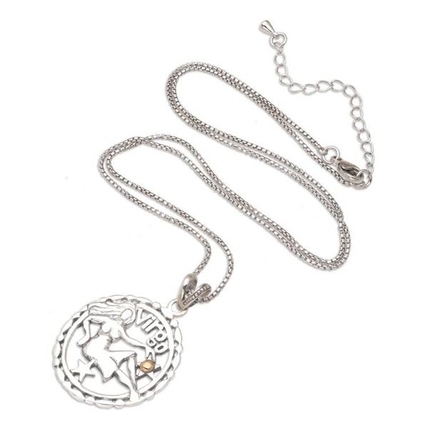 Alternate image for 18k Gold-Accented Virgo Pendant Necklace from Bali Sparkling Virgo