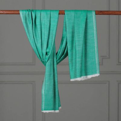 Alternate image for Artisan-Made Turquoise Fringed 100 Modal Shawl From India Fusions of Turquoise