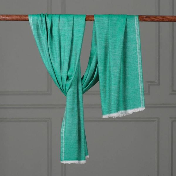 Alternate image for Artisan-Made Turquoise Fringed 100 Modal Shawl From India Fusions of Turquoise
