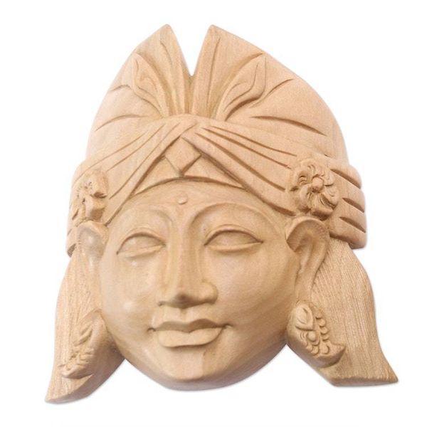 Alternate image for Crocodile Wood Balinese Dancing Masks Pair Kecak and Janger