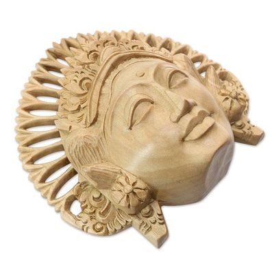 Alternate image for Crocodile Wood Balinese Dancing Masks Pair Kecak and Janger