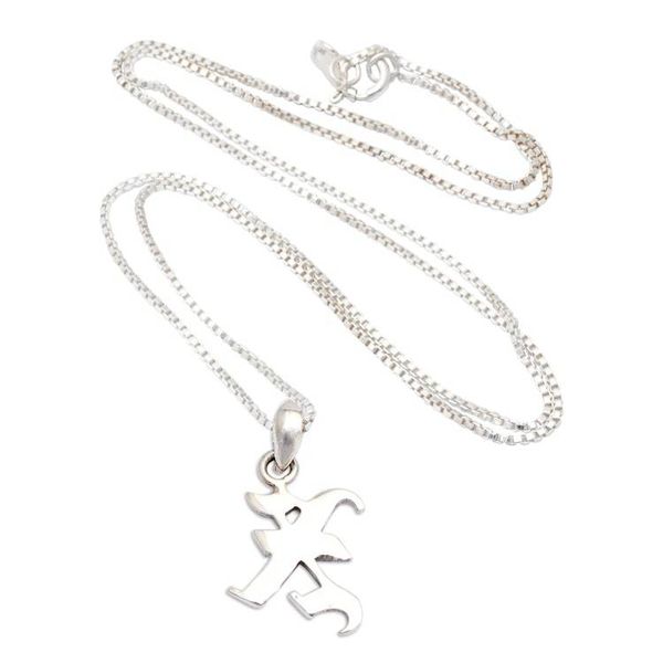 Alternate image for High-Polished Sterling Silver Letter X Pendant Necklace Letter X