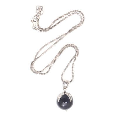 Alternate image for Sterling Silver and Onyx Pendant Necklace from Java Midnight Fruit