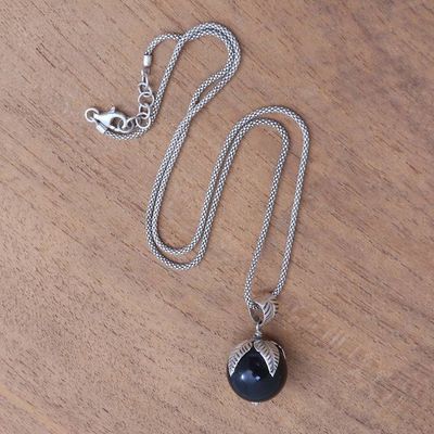 Alternate image for Sterling Silver and Onyx Pendant Necklace from Java Midnight Fruit