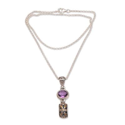 Primary image for Gold Accented Amethyst Pendant Necklace from Bali Padi Glisten